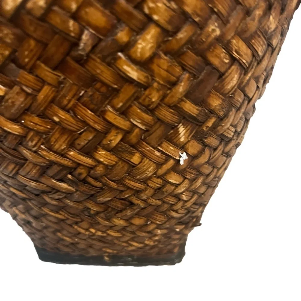 Vintage Old‎ Rattan Betel Nut Gathering Basket, with wooden Handles